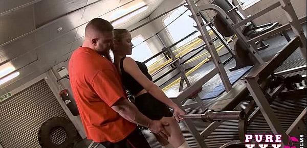  PURE XXX FILMS Lucie gives all shes got at gym